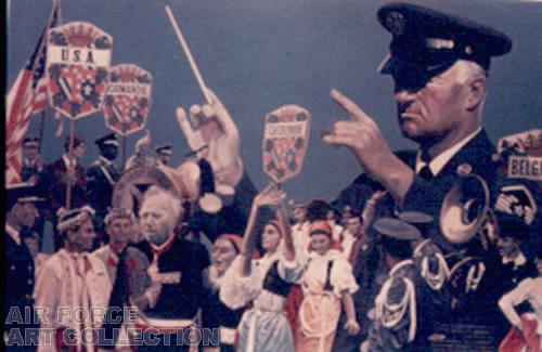 AIR FORCE BAND IN THE 1966 FOLKLORIC FESTIVAL IN DIJON, FRANCE